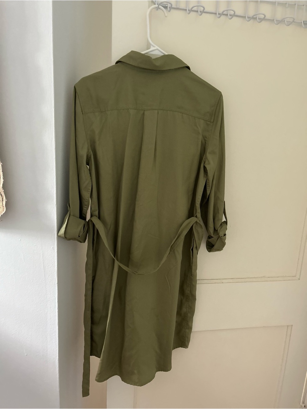 Tommy Hilfiger Olive Green Utility Shirt Dress - Picture 2 of 5